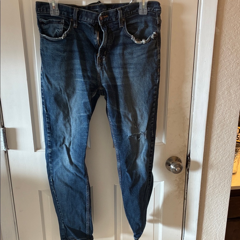 Old Navy Men's Dark Blue Skinny Jeans 36x30